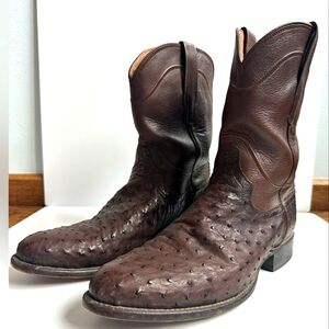Tecovas "Duke" men's ostrich roper boots in men's size 12D